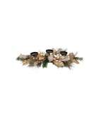 Centerpiece with Candle Holder 3 Positions Gold & Champagne Leaves Centerpiece with Candle Holder 3 Positions Gold & Champagne Leaves