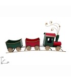 Decorative Metal Train Red & Gold - 60 x 16xn