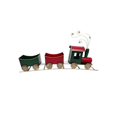 Decorative Metal Train Red & Gold - 60 x 16xn