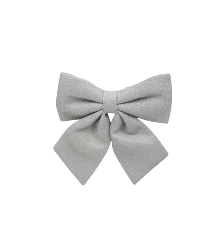 Decorative Glitter Bow - Silver - 22cm Decorative Glitter Bow - Silver - 22cm