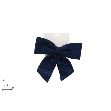 Decorative Bow - Blue with Glitter - 28xH31cm Decorative Bow - Blue with Glitter - 28xH31cm