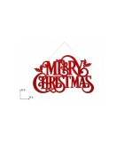 Hanging Sign Merry Christmas - Metal Red - 27,6 x 37,6cm