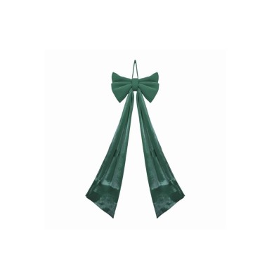 Decorative Velvet Bow - Green - 85x270cm