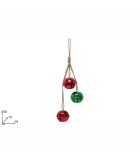Hanging Decoration with 3 Large Bells - Red & Green Glossy - 19 x 59cm Hanging Decoration with 3 Large Bells - Red & Green Glossy - 19 x 59cm