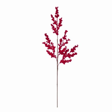 Artificial Velvet Berry Stem - Bordeaux - 72cm