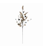Artificial Stem with Leaves and Berries - Gold & Green - 70cm Artificial Stem with Leaves and Berries - Gold & Green - 70cm