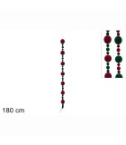 Artificial Garland with Velvet Balls - Bordeaux & Green - 180cm Artificial Garland with Velvet Balls - Bordeaux & Green - 180cm