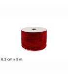 Decorative Velvet Ribbon - Red - 6.3cm x 5m Decorative Velvet Ribbon - Red - 6.3cm x 5m