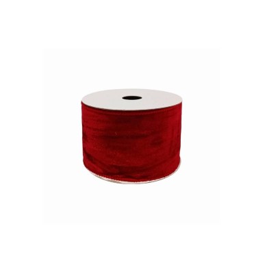 Decorative Velvet Ribbon - Red - 6.3cm x 5m Decorative Velvet Ribbon - Red - 6.3cm x 5m