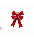 Διακοσμητικός Φιόγκος Flocked Κόκκινο & Λευκό - 20x30cm Διακοσμητικός Φιόγκος Flocked Κόκκινο & Λευκό - 20x30cm