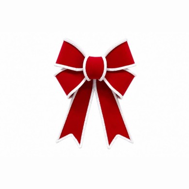 Διακοσμητικός Φιόγκος Flocked Κόκκινο & Λευκό - 20x30cm Διακοσμητικός Φιόγκος Flocked Κόκκινο & Λευκό - 20x30cm