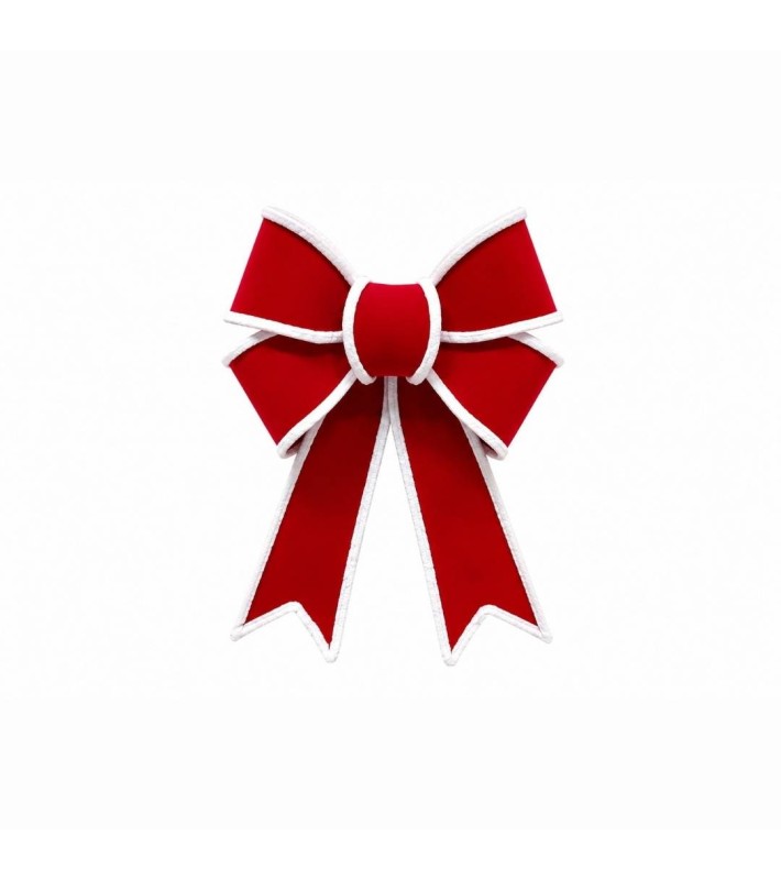 Διακοσμητικός Φιόγκος Flocked Κόκκινο & Λευκό - 20x30cm Διακοσμητικός Φιόγκος Flocked Κόκκινο & Λευκό - 20x30cm