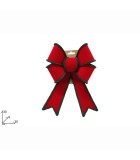 Decorative Flocked Bow - Red & Green - 20x30cm Decorative Flocked Bow - Red & Green - 20x30cm