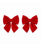 Decorative Velvet Bows - Red - 13x15cm - 2pcs Decorative Velvet Bows - Red - 13x15cm - 2pcs