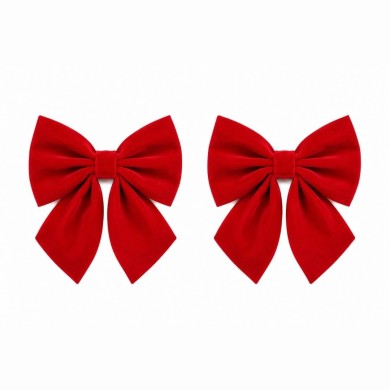 Decorative Velvet Bows - Red - 13x15cm - 2pcs Decorative Velvet Bows - Red - 13x15cm - 2pcs