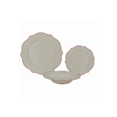 Porcelain Dinner Set Red Rim - 18pcs Porcelain Dinner Set Red Rim - 18pcs