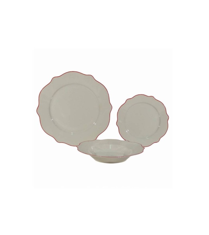 Porcelain Dinner Set Red Rim - 18pcs Porcelain Dinner Set Red Rim - 18pcs